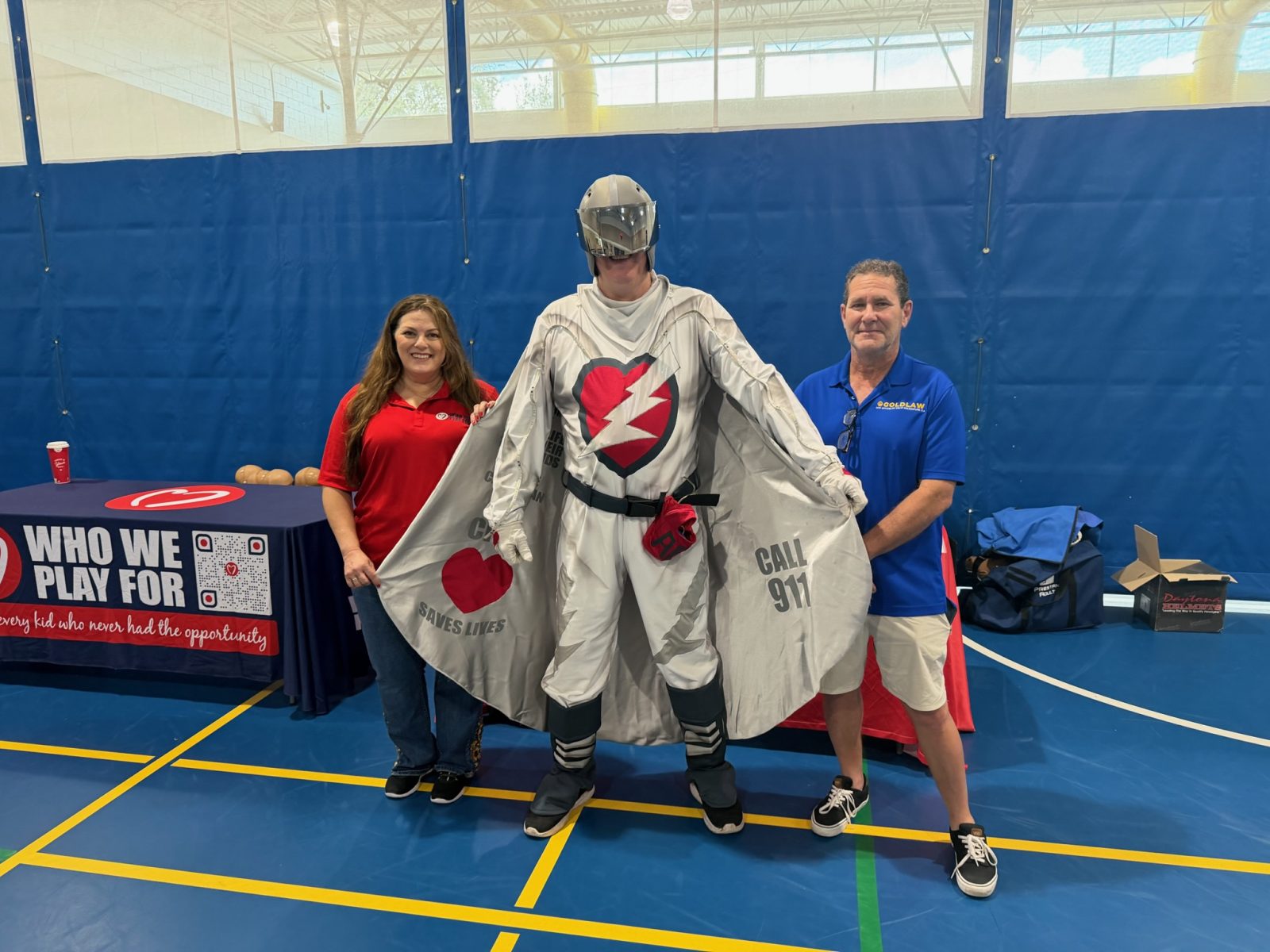 stacy cartechine wwpf heart screening director mother of sudden cardiac death victim and ed kosiec cpr man and craig goldenfarb ceo and founder of goldlaw