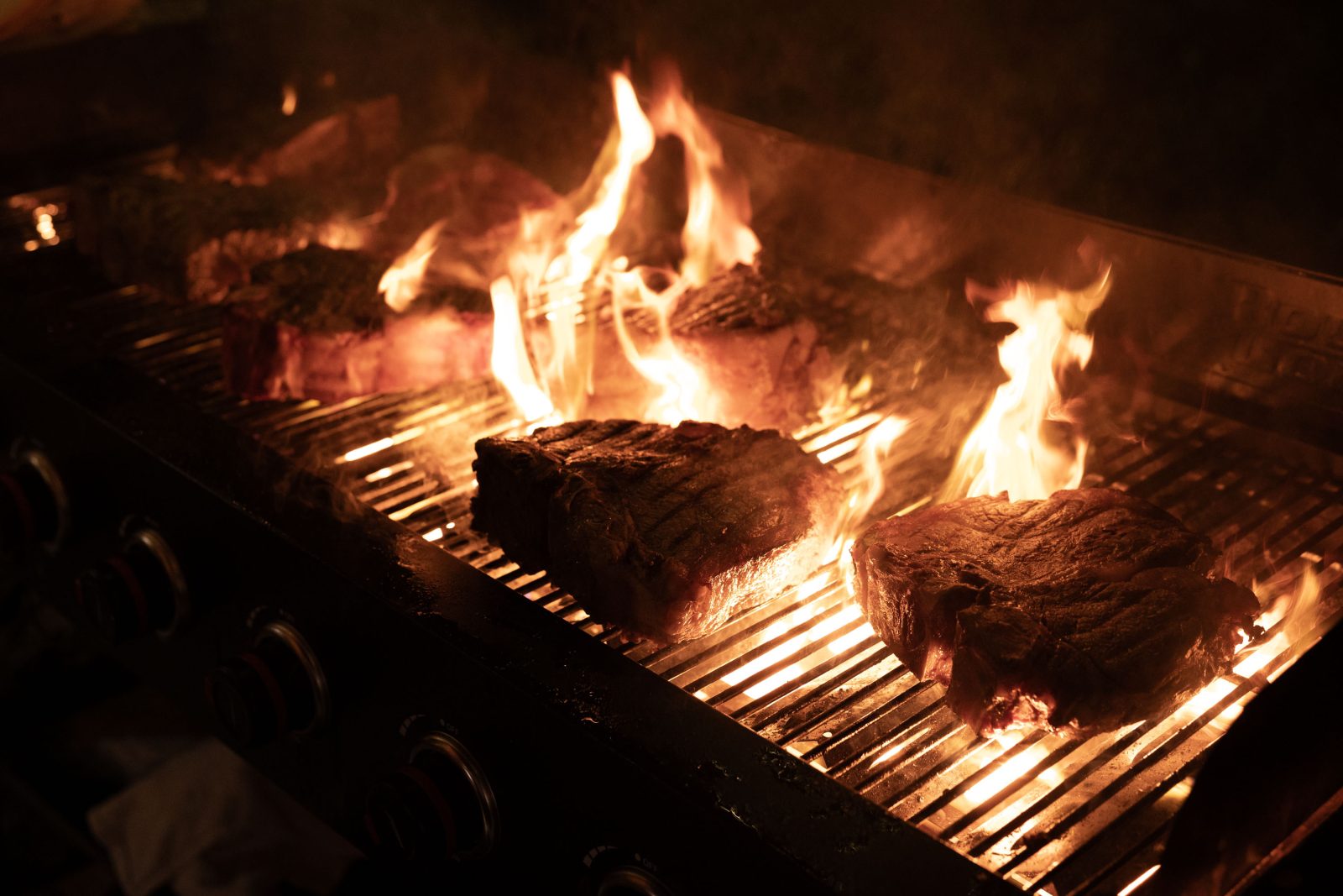steaks on the grill