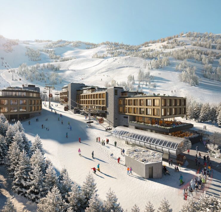 resort aerial winter