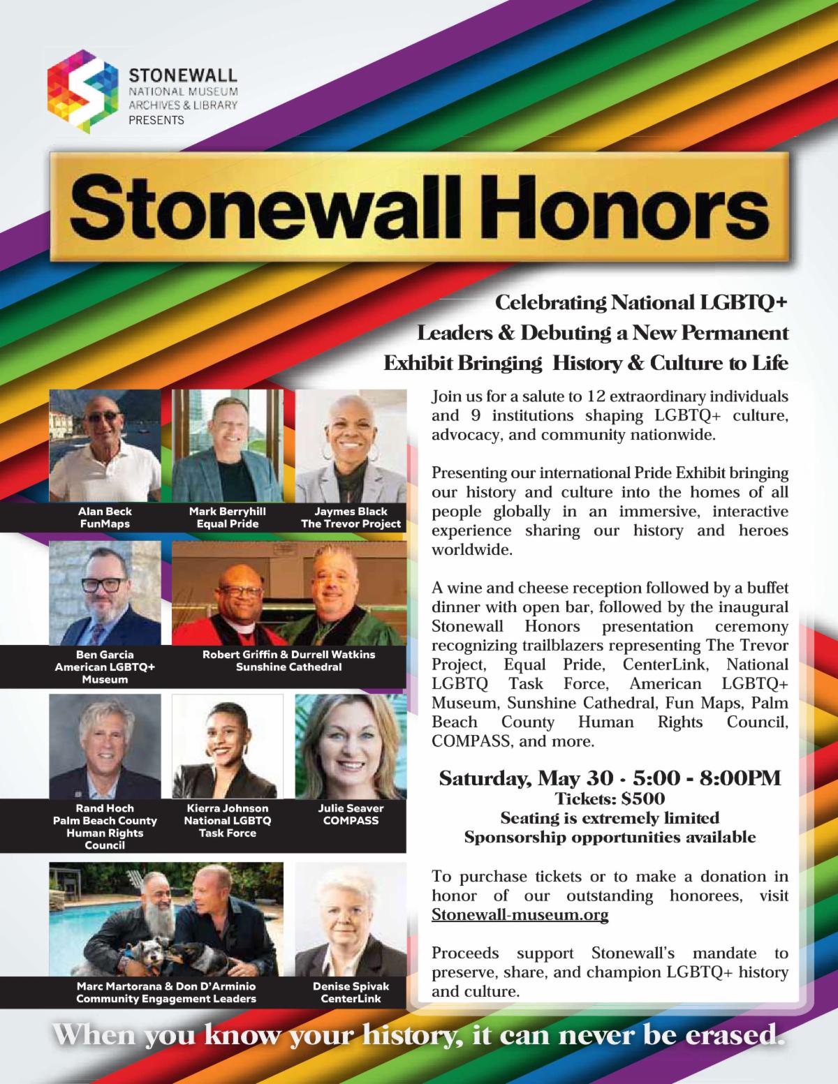stonewall honors flyer