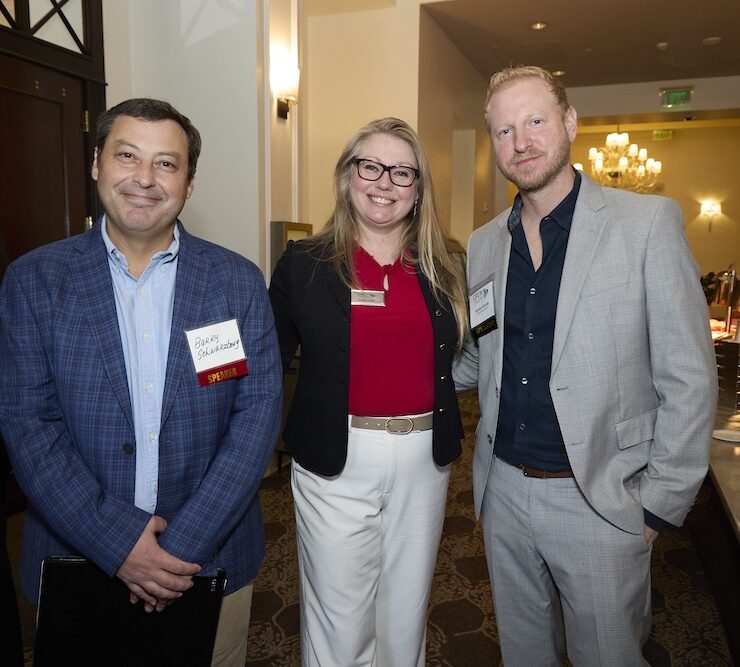 7 reception l to r barry schwarzberg principal northlake development group llc dorota lopez ceo lead designer at gfd design group sponsorship director andres korda co founder avanti way group