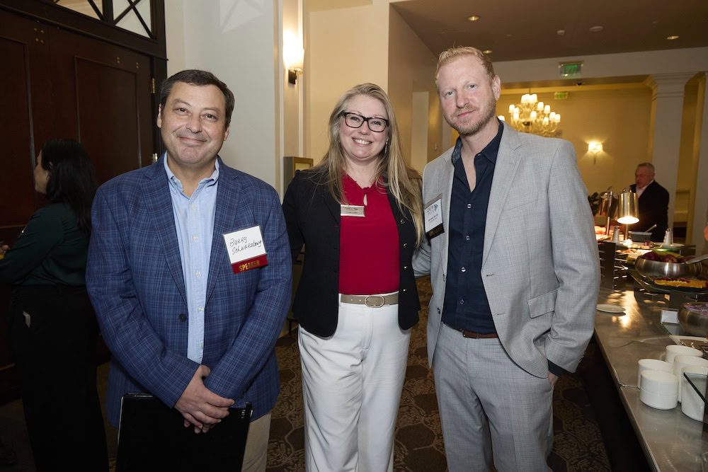 7 reception l to r barry schwarzberg principal northlake development group llc dorota lopez ceo lead designer at gfd design group sponsorship director andres korda co founder avanti way group
