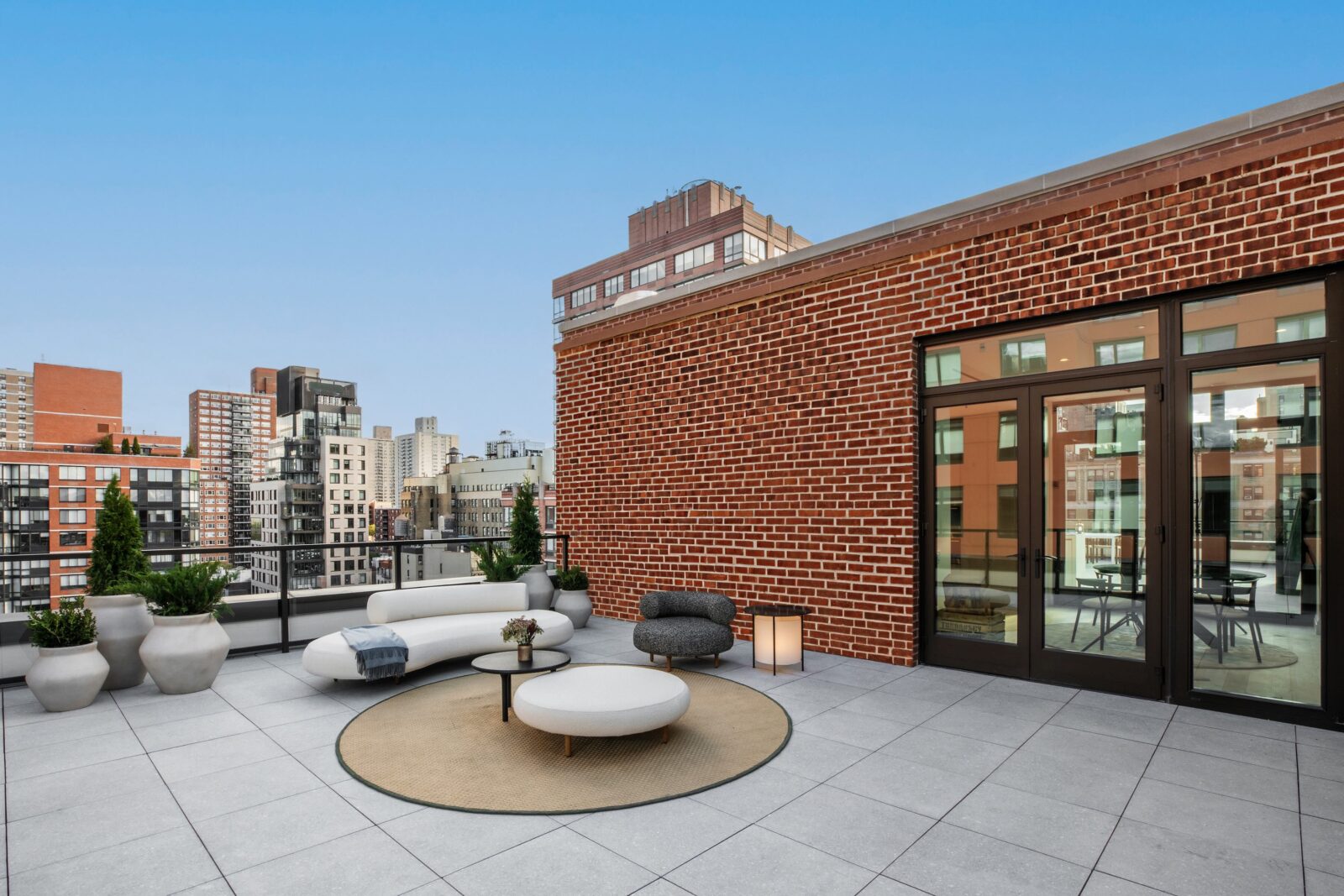 Luxury $12M pre-war penthouse at 720 West End Avenue on Manhattan’s Upper West Side featuring Boffi interiors, Hudson River views, and expansive contemporary living spaces.