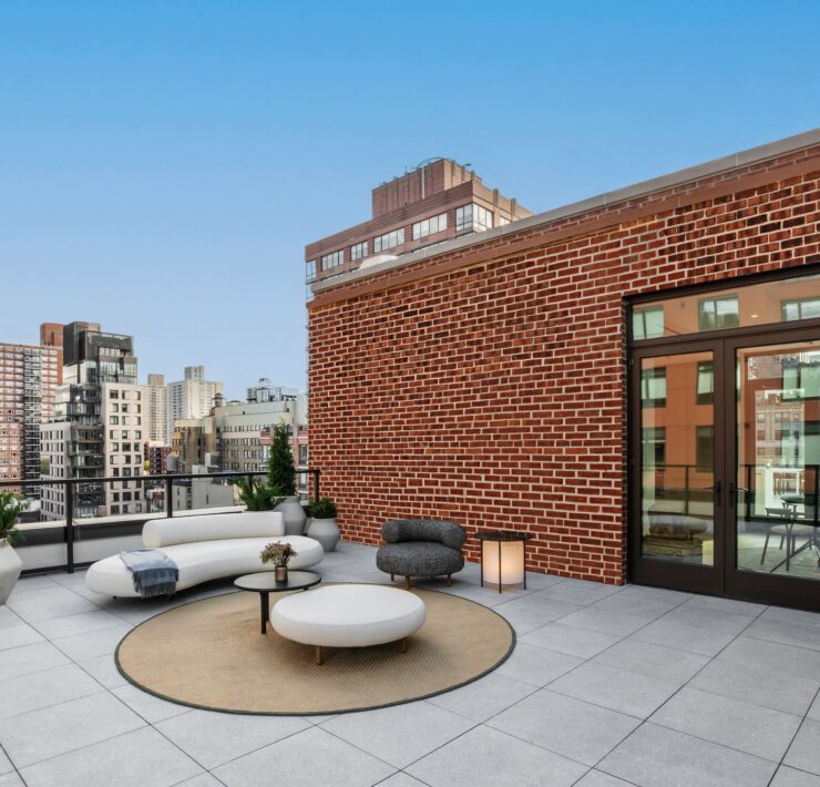 Luxury $12M pre-war penthouse at 720 West End Avenue on Manhattan’s Upper West Side featuring Boffi interiors, Hudson River views, and expansive contemporary living spaces.