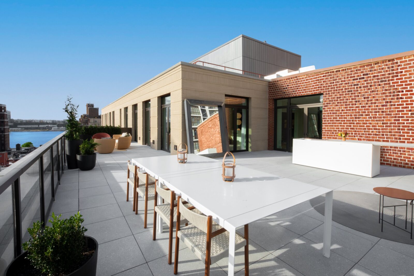 Luxury $12M pre-war penthouse at 720 West End Avenue on Manhattan’s Upper West Side featuring Boffi interiors, Hudson River views, and expansive contemporary living spaces.