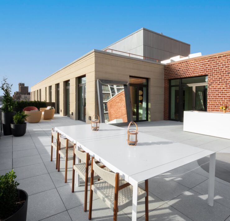 Luxury $12M pre-war penthouse at 720 West End Avenue on Manhattan’s Upper West Side featuring Boffi interiors, Hudson River views, and expansive contemporary living spaces.