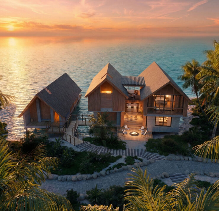 exterior entrance pathwayrendering by six senses residences belize