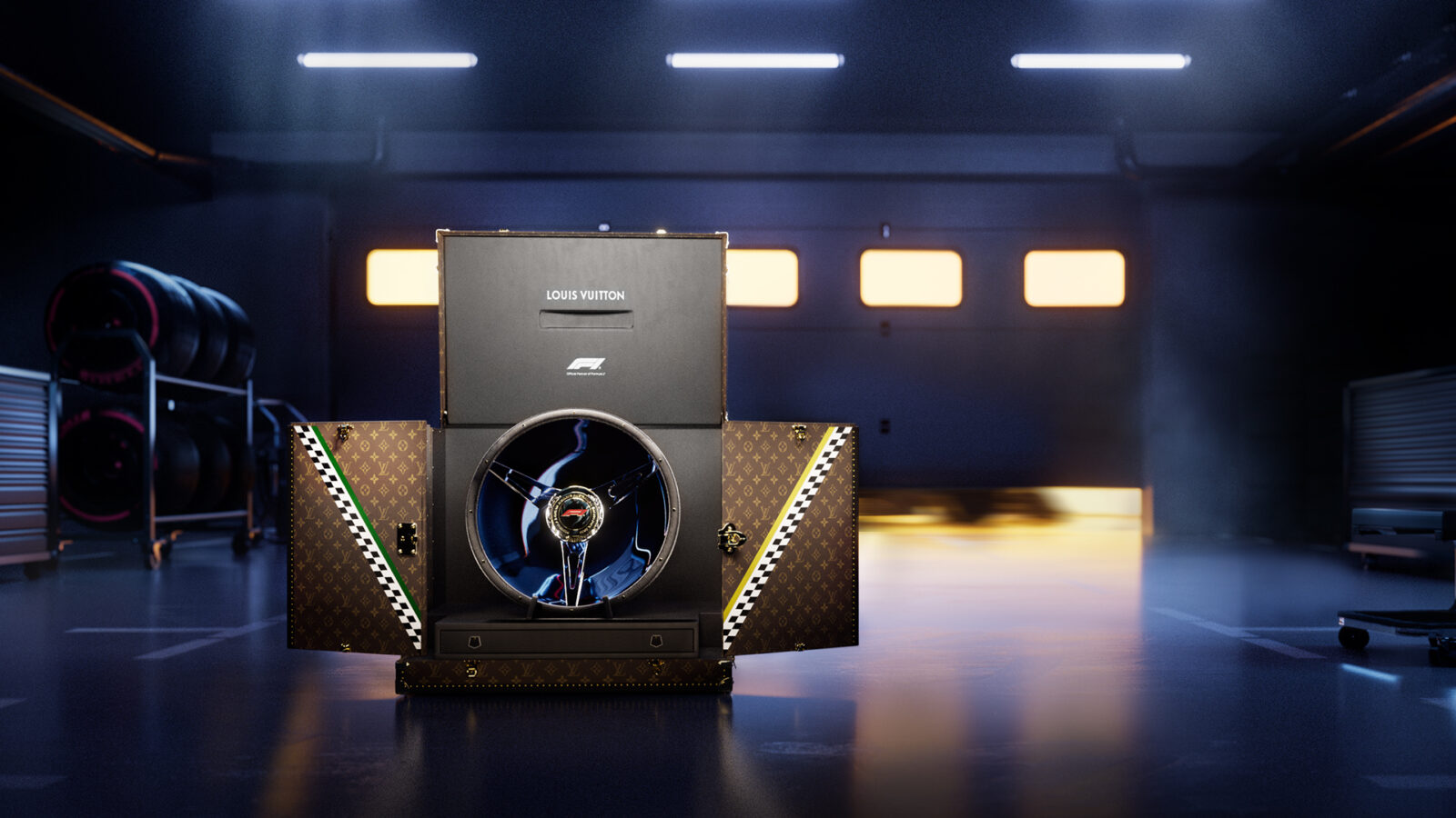 louis vuitton x formula 1 trophy trunk melbourne grand prix8