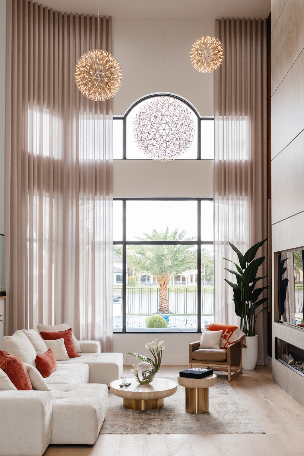 sophia's curtains 24 foot taupe floor to ceiling sheers for dramatic height & light