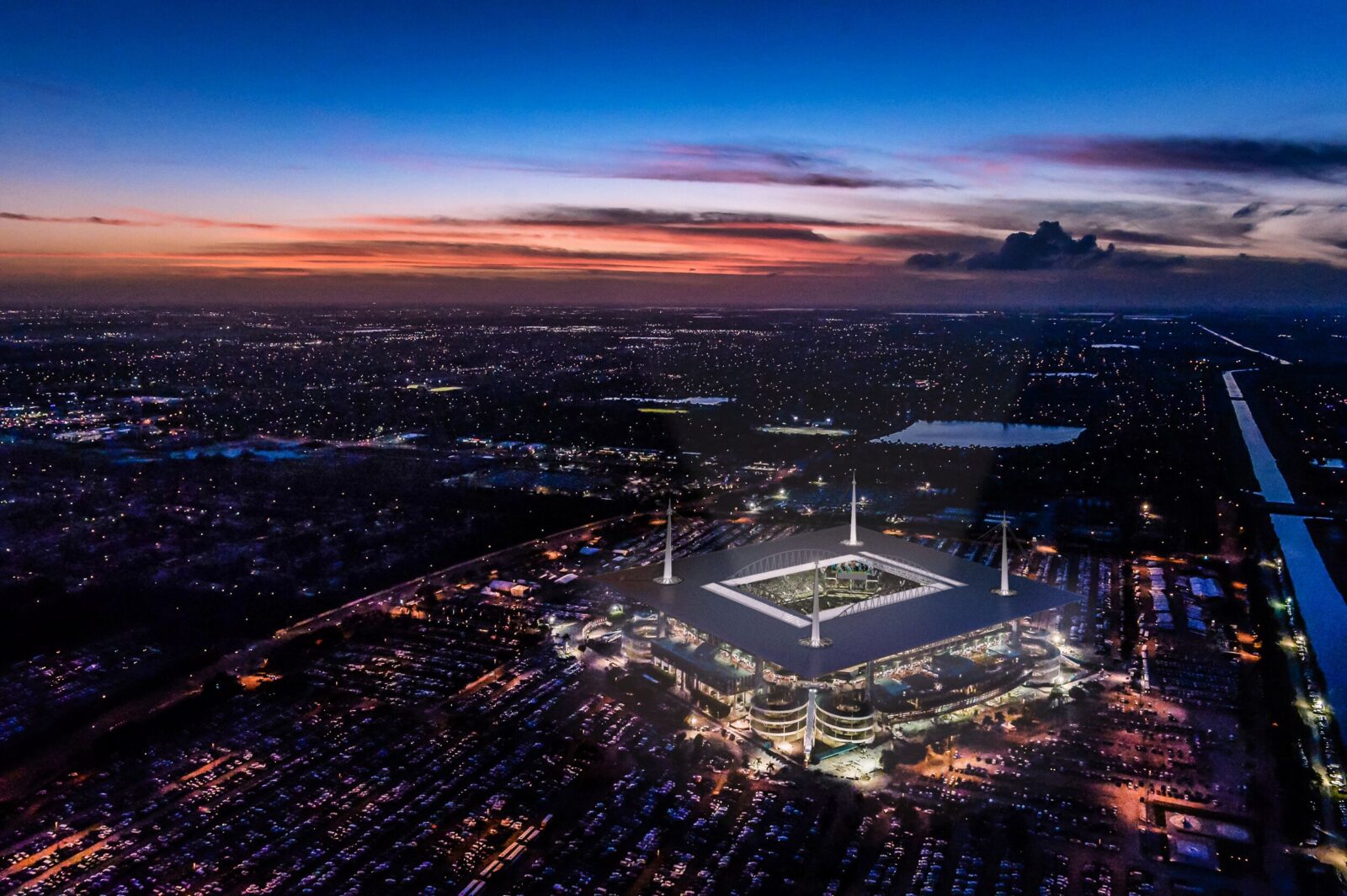 stadium at night hard rock stadium miami gardens