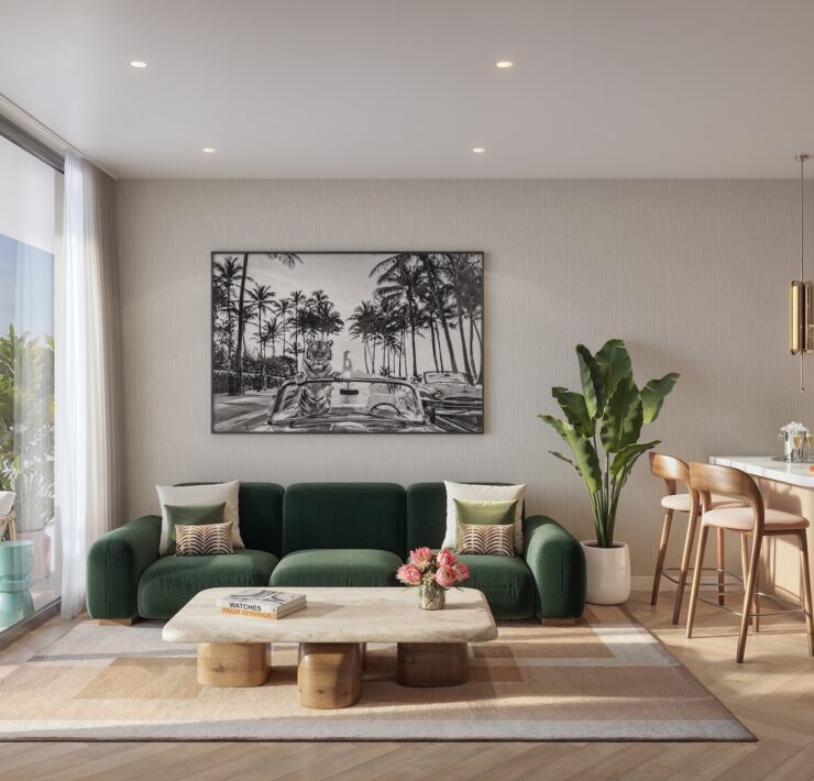 palm tree residences miami living room