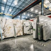 Opustone natural stone slab warehouse with marble, quartzite, and large-format surfaces for luxury residential design