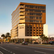 Atlantic village at sunset