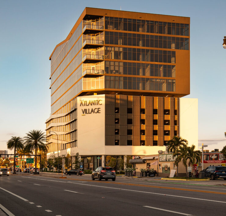 Atlantic village at sunset