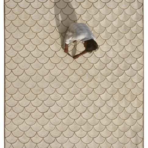 knots custom rugs scalloped coiled abaca rug