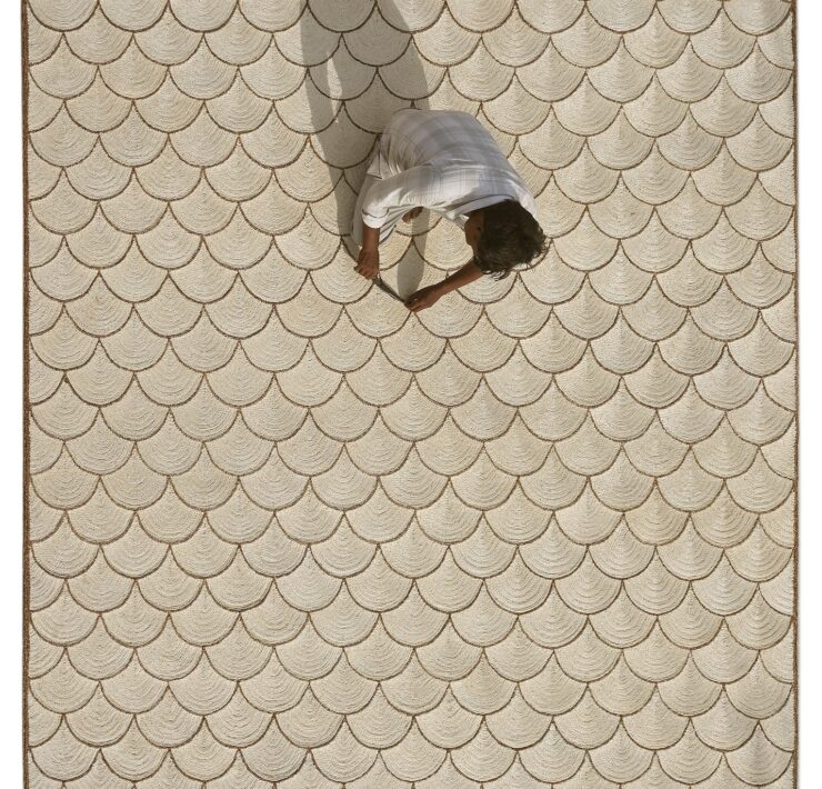knots custom rugs scalloped coiled abaca rug