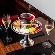 latelier de joel robuchon champagne caviar photo courtesy of the bastion collection