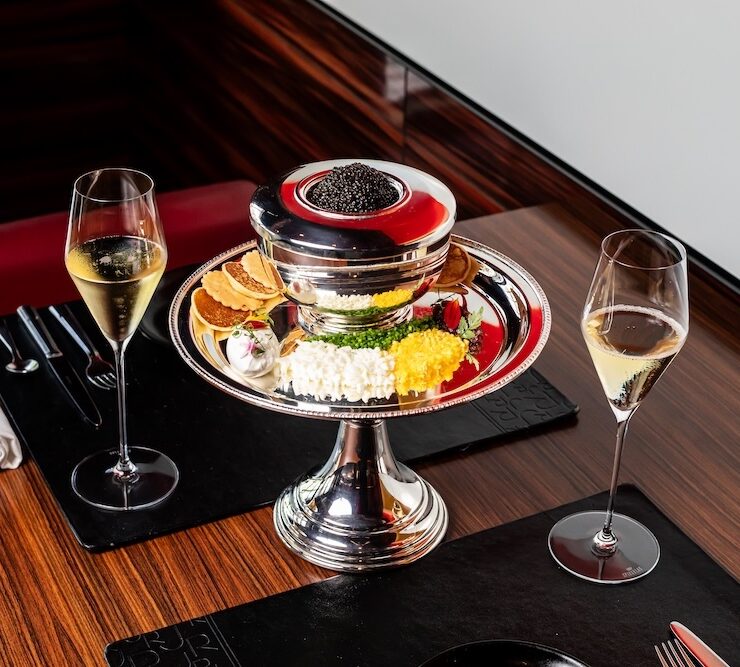 latelier de joel robuchon champagne caviar photo courtesy of the bastion collection