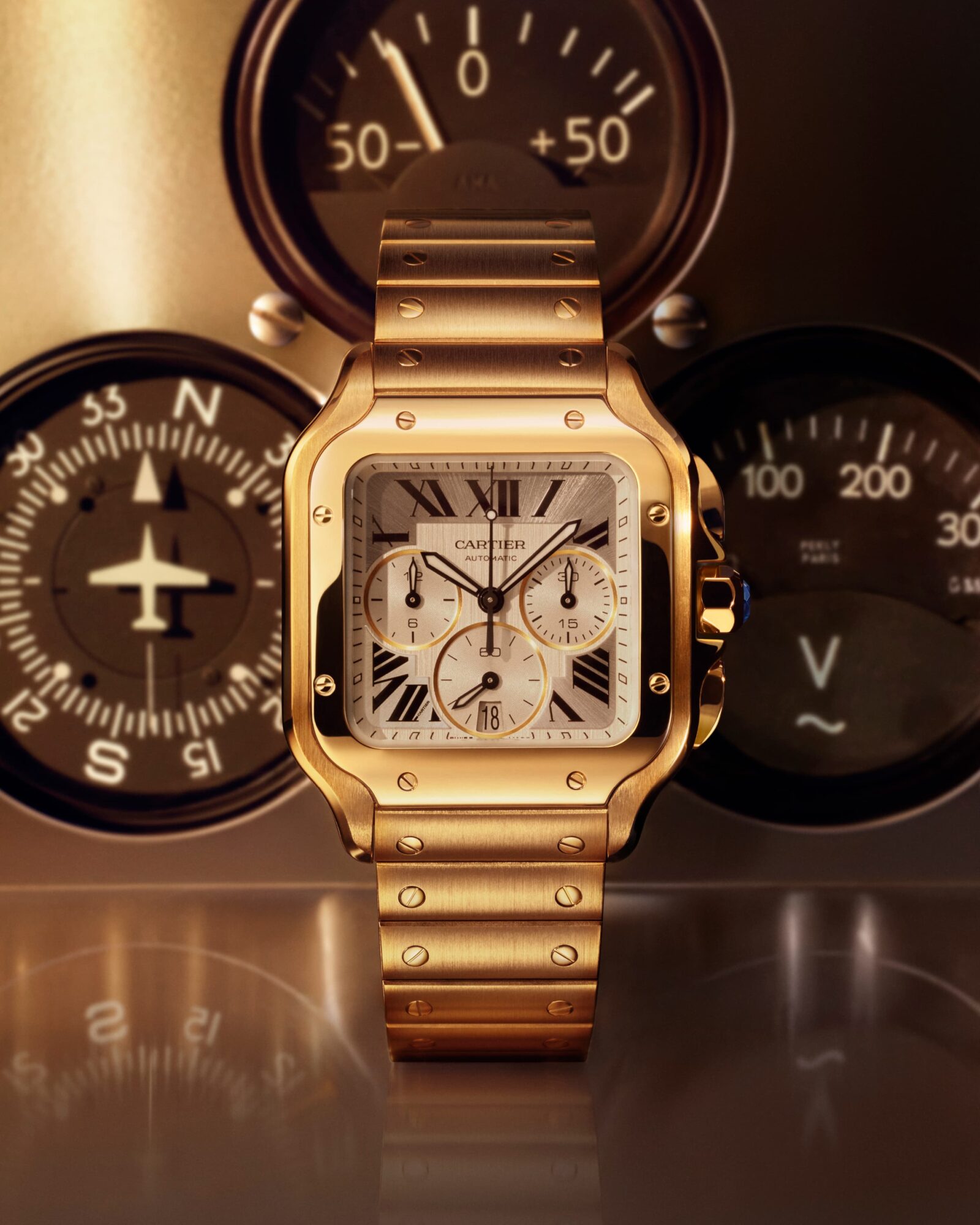puwa12070 santos de cartier chronograph gold still life press 24x30 (2)