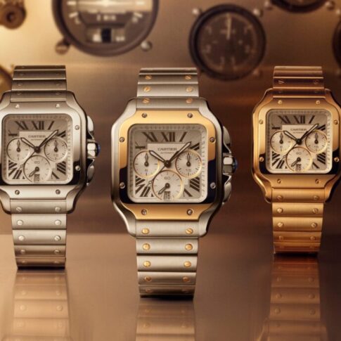 puwa12071 santos de cartier chronograph steel gold still life press 24x30 (1)