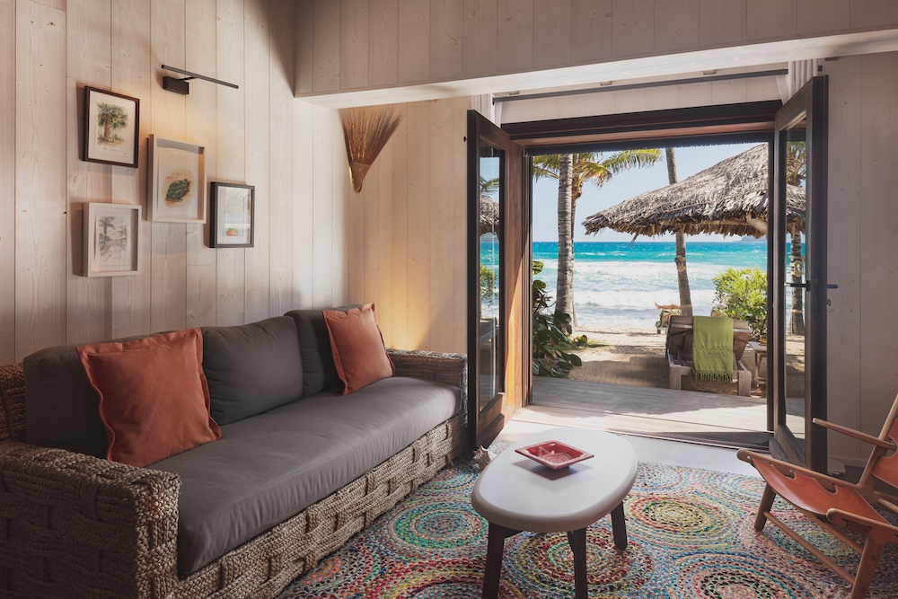 Beach Junior Suite at Hotel Manapany in St. Barth overlooking the Caribbean Sea