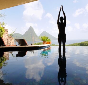 Jade Mountain suite overlooking the Pitons in Saint Lucia
