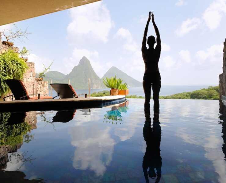 Jade Mountain suite overlooking the Pitons in Saint Lucia