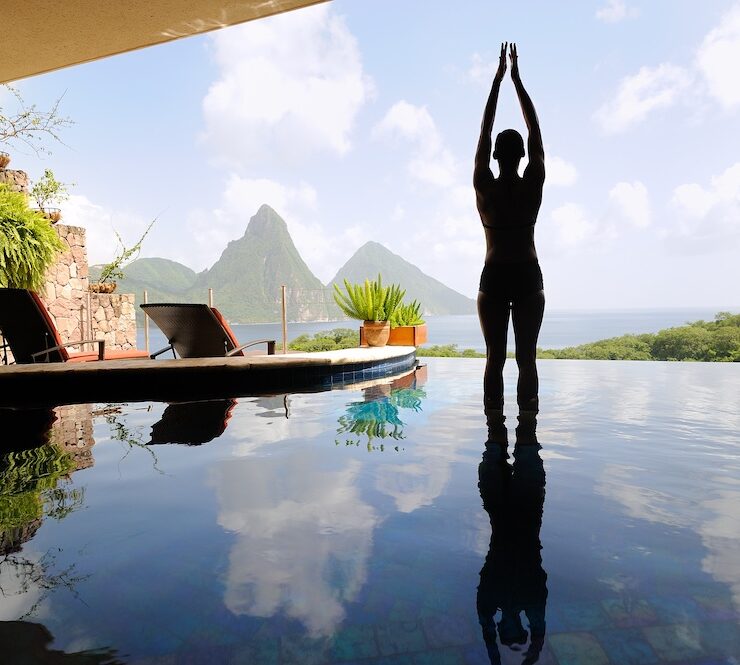 Jade Mountain suite overlooking the Pitons in Saint Lucia