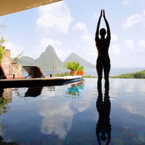 Jade Mountain suite overlooking the Pitons in Saint Lucia