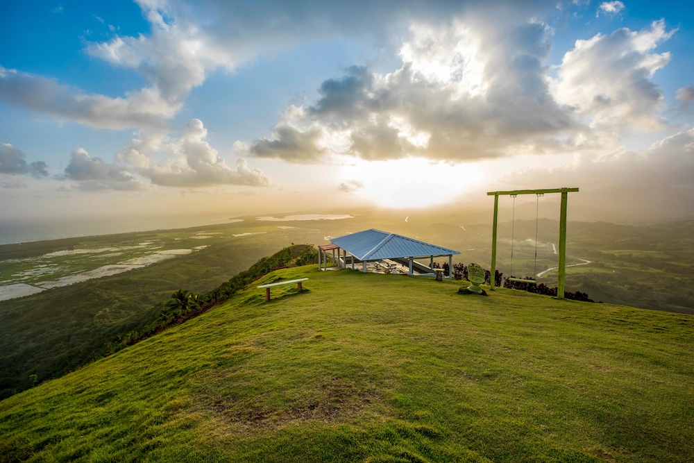Sunrise view from Montaña Redonda overlooking the Emerald Coast near Miches, Dominican Republic