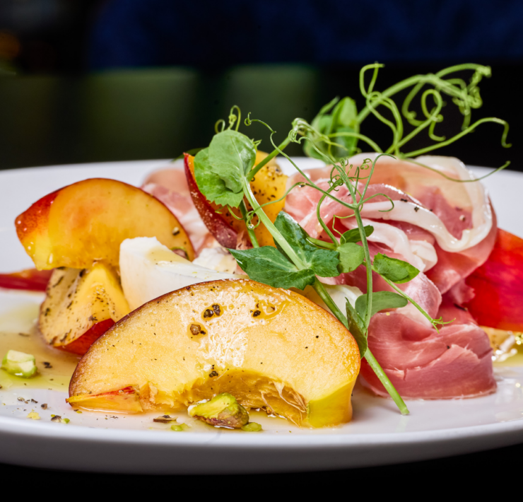 burrata & stone fruit salad