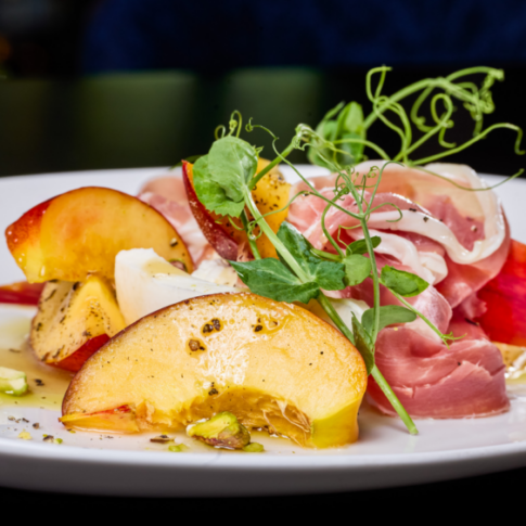 burrata & stone fruit salad