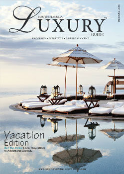 Luxury Guide Cover May-June 2013 South Florida Luxury Guide Vacation Edition cover featuring a serene infinity pool with lounge chairs and umbrellas overlooking the ocean.