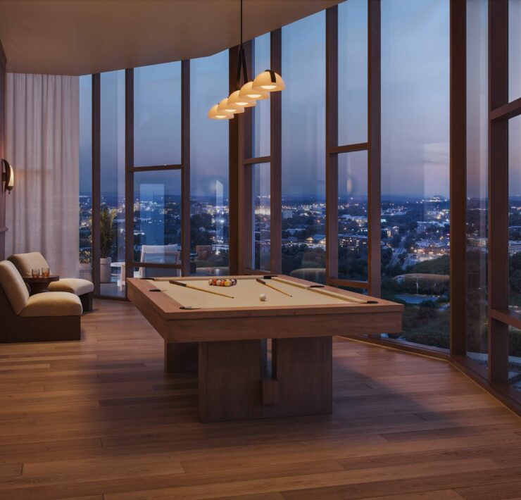 pendry residences nashville 30thfloor whiskey billiards room credit binyan studios